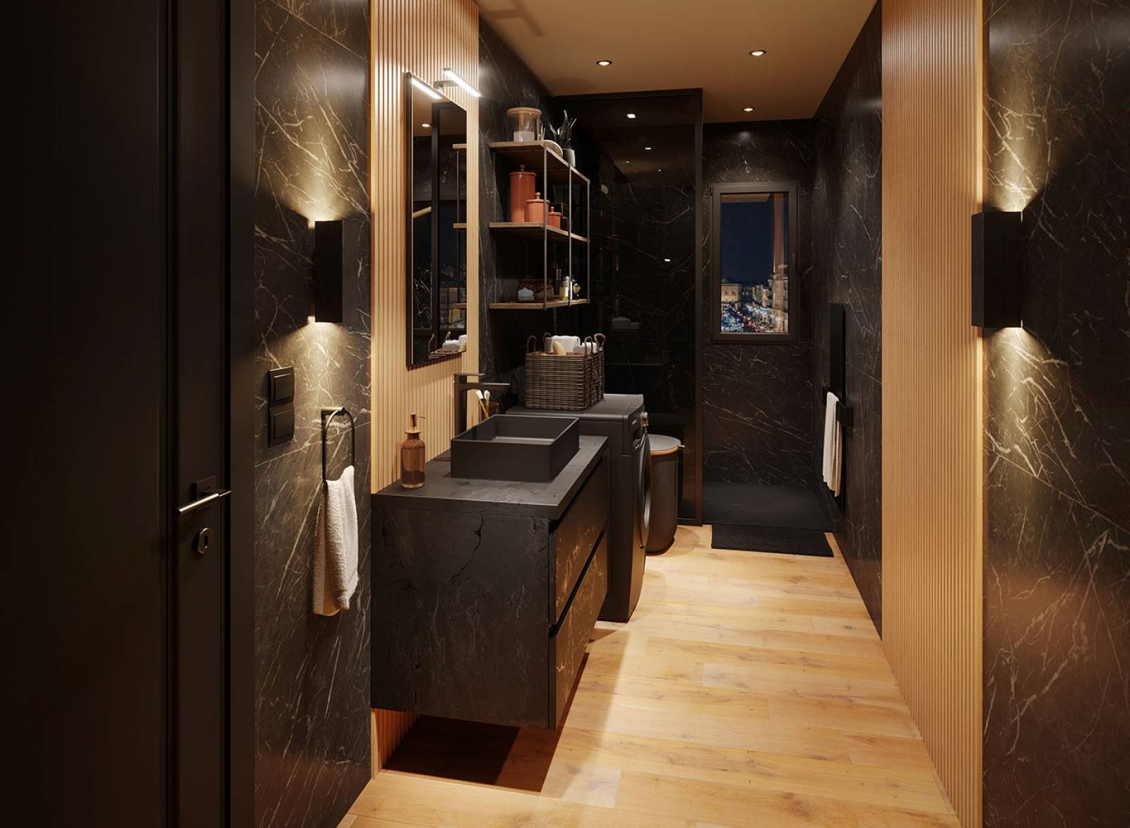 salle de bains discac noir