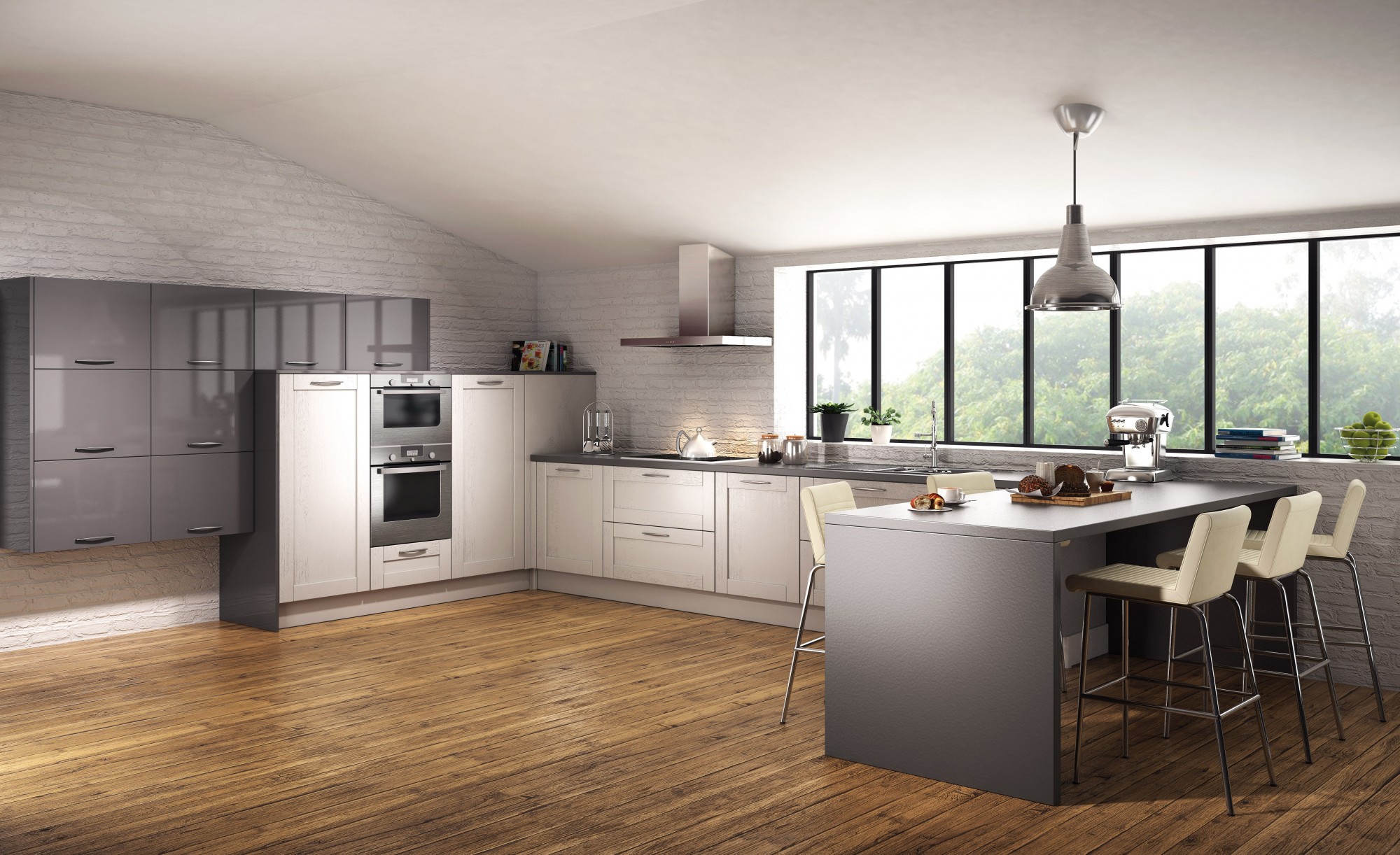 cuisine cadre chêne teinté blanchi Bordeaux