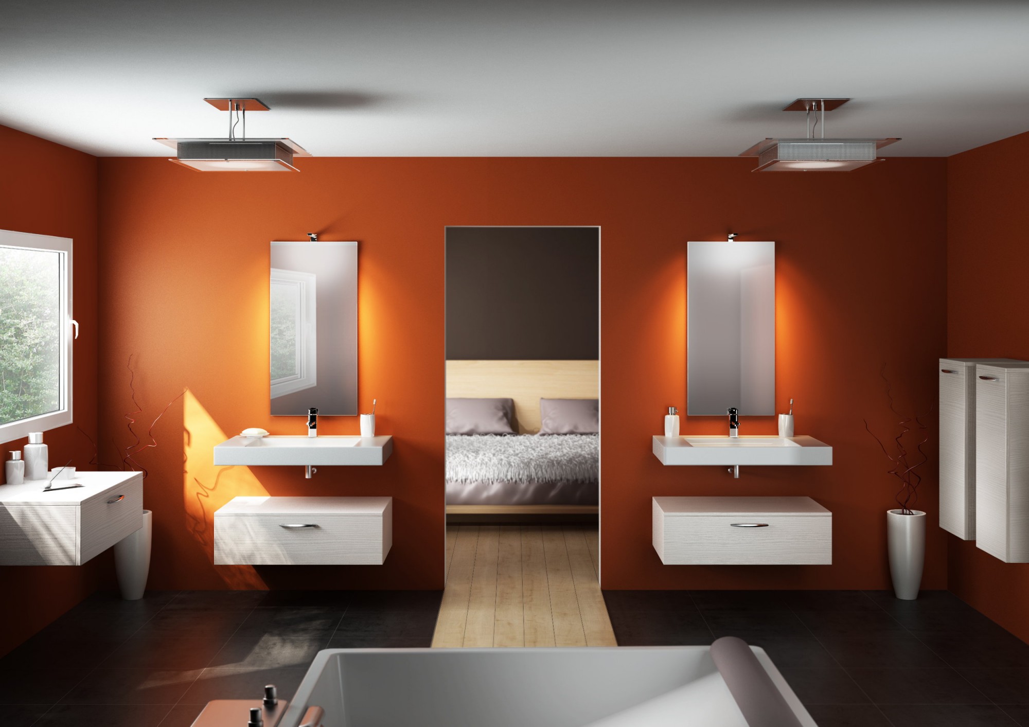 salle de bains en stratifié bois blanc Bordeaux