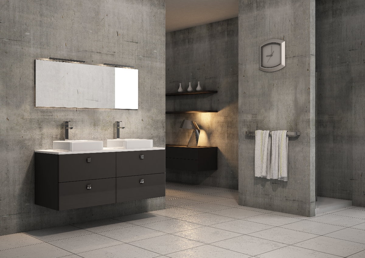 salle de bains graphite brillant Bordeaux