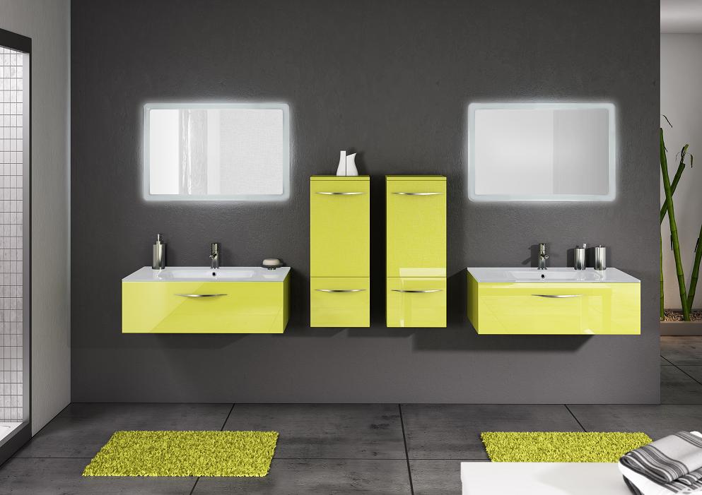 salle de bains Vogue stratifié brillant olive Bordeaux lac